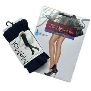 Hosiery Control Top Pantyhose Tights HANES Silk Reflections MEMOI Tights Sz S/M